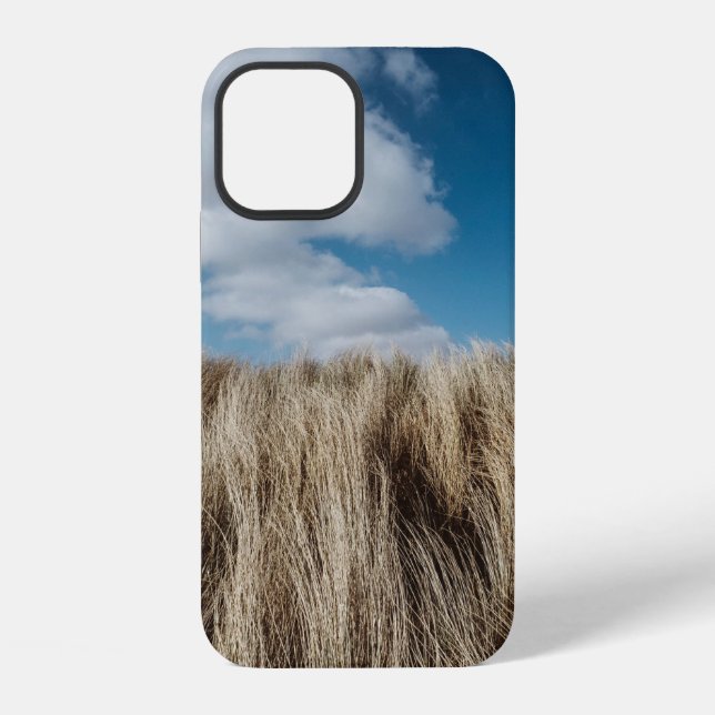 Tall grass under cumulus clouds iPhone case (Back)