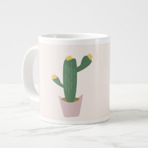 Tall Green and Yellow Desert Cactus  Large Coffee Mug