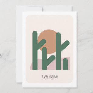 Tall Green Desert Cactus Birthday Card