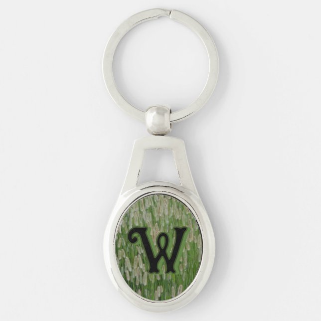 Tall Green Grasses Seeds Keychain (Front)