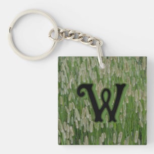 Tall Green Grasses Seeds Keychain