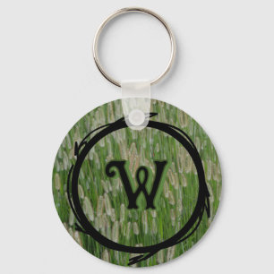 Tall Green Grasses Seeds Keychain