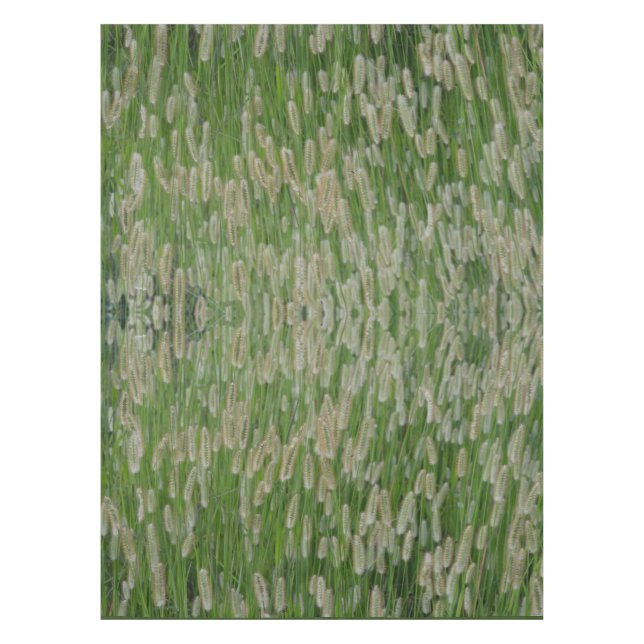 Tall Green Grasses Seeds Tablecloth (Front)