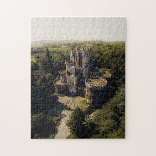 Tall Grey Stone Castle in Wooded Ireland Jigsaw Puzzle