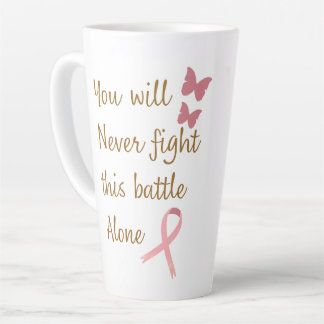 Tall Latte Mug, Cancer Inspired, Pink Ribbon Mug