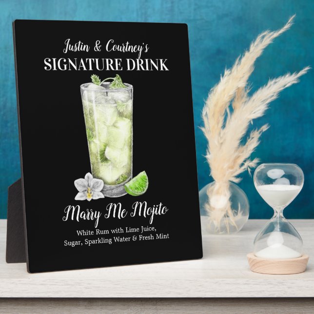 Tall Mojito • PERSONALIZE this Signature Drink Pla Plaque (Side)
