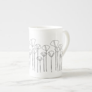 Tall Mug avec des pavots de Californie