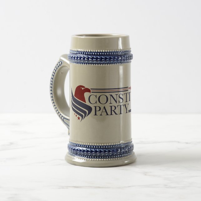 Tall mug, colonial - style, Constitution Party Beer Stein (Front Left)