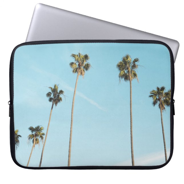Tall Palm Trees Light Blue Sky Laptop Sleeve (Front)