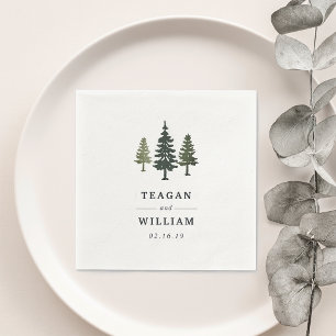 Tall Pines   Personalized Wedding Napkin
