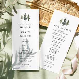 Tall Pines Wedding Ceremony Program