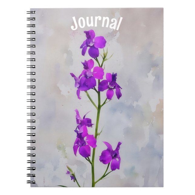 Tall Purple Flowers Journal Personalize (Front)