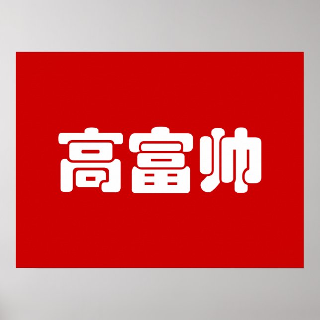 Tall, Rich & Handsome 高富帅 Chinese Hanzi MEME Poste Poster (Front)