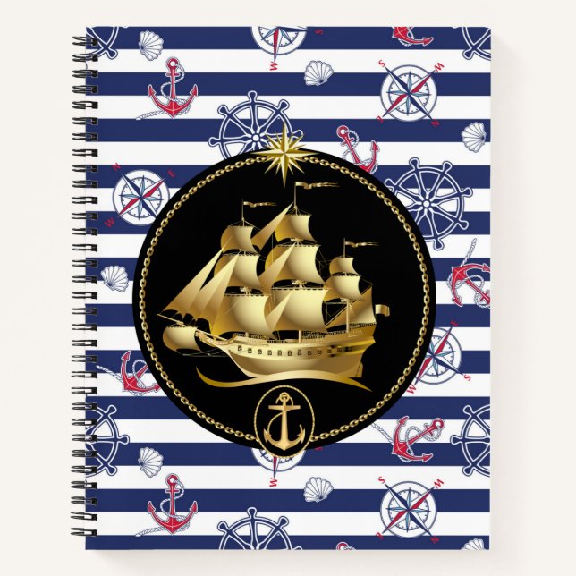 Tall Sailing Ship Spiral Notebook (Front)