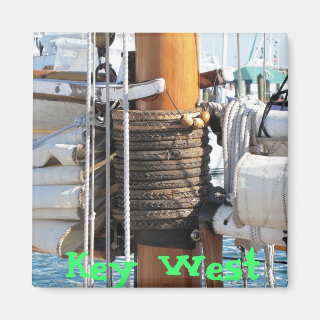 Tall Ship Close Up Gaff Rigged Magnet (Front)
