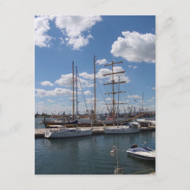 Tall Ship In The Port Of  Varna Postcard (Front)