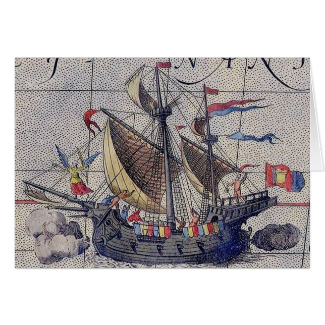 Tall Ship Map of the Pacific Ocean (Front Horizontal)