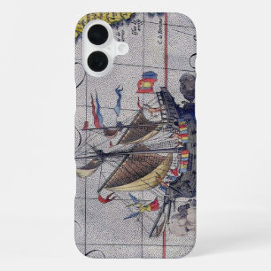 Tall Ship Map of the Pacific Ocean iPhone 16 Plus Case