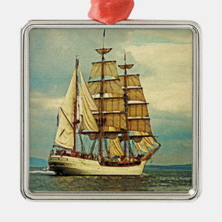 Tall Ship Metal Ornament