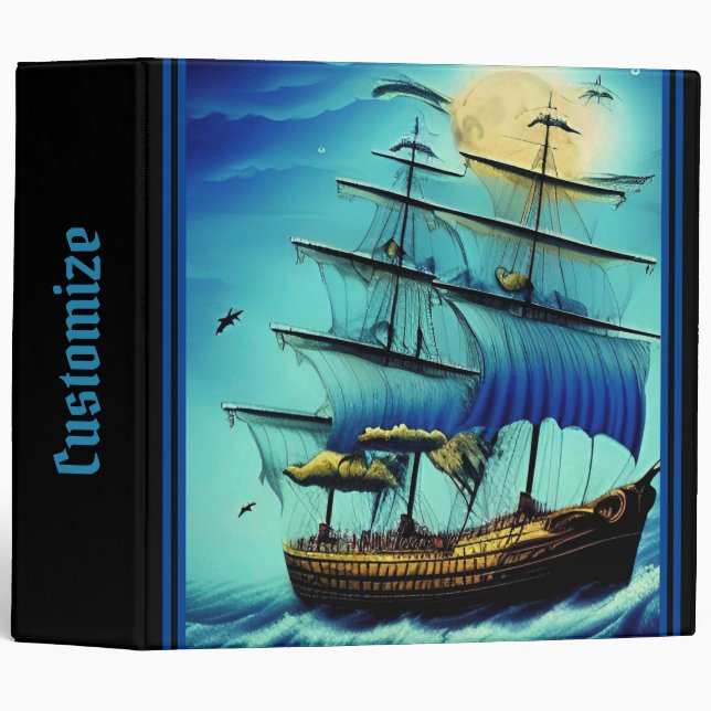 Tall Ship Nautical  Binder (Front/Spine)