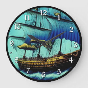 Tall Ship Nautical Large Clock