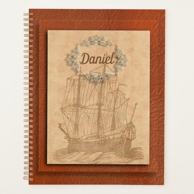 Tall Ship Nautical Personalized Planner (Front)