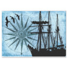 Tall Ship Sailboat Compass Rose Collage Decoupage