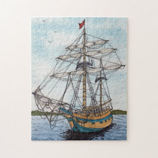 Tall Ship watercolor Jigsaw Puzzle
