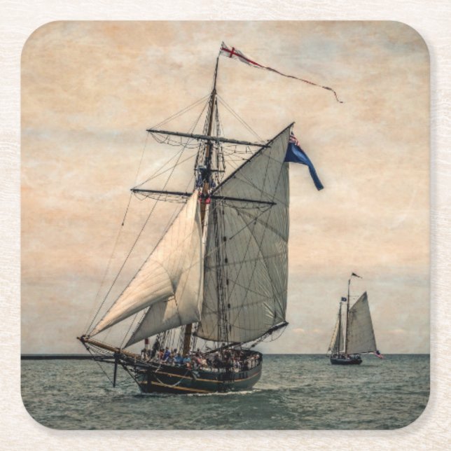 Tall Ships Festival Square Paper Coaster (Front)