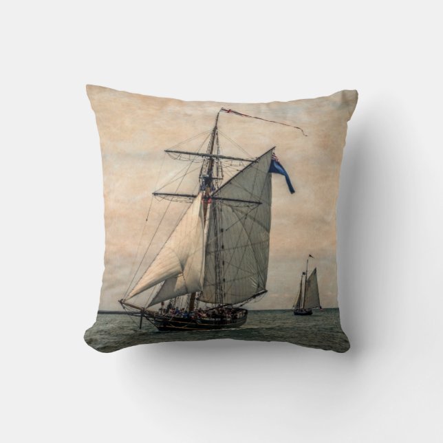 Tall Ships Festival Throw Pillow (Front)
