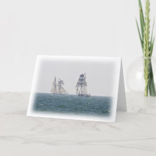 Tall ships greeting card