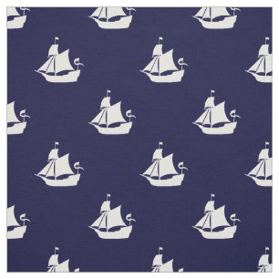 Tall Ships Nautical Fabric