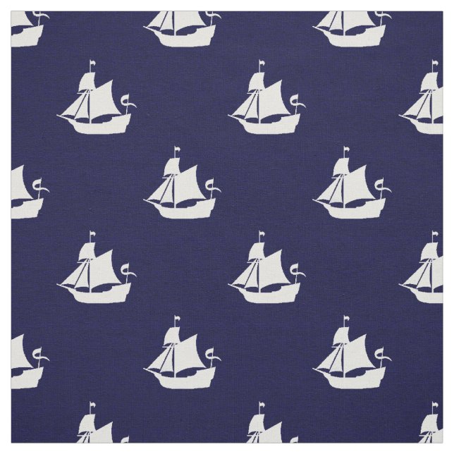 Tall Ships Nautical Fabric (Swatch)