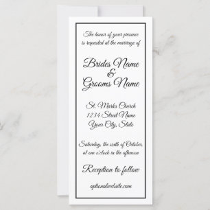Tall Skinny Calligraphy Wedding Invitation