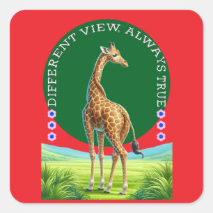 tall standing giraffe square sticker