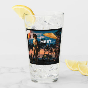 Tall TikiMeet.com Glass with Island Girl
