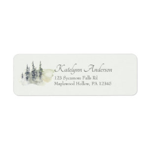 Tall Timber Aquarelle Arbres Adresse de retour