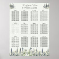 Tall Timber Watercolor Evergreen Trees Wedding