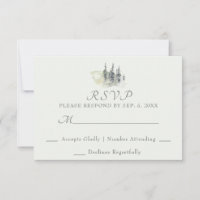 Tall Timber Watercolor Evergreen Trees Wedding