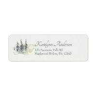 Tall Timber Watercolor Trees Return Address