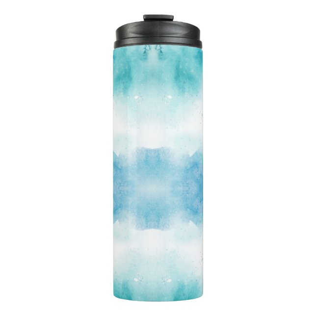Tall travel mug with a black lid  (Front)