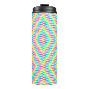 Tall tumbler with a black lid features a vibrant