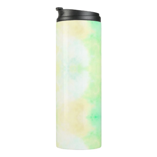 Tall tumbler with a black lid featuring a soft (Rotated Right)