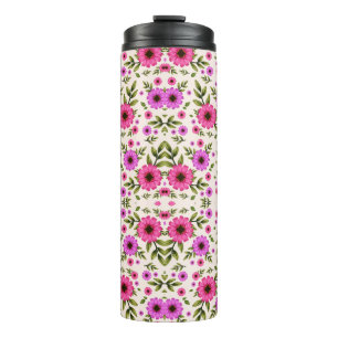 Tall tumbler with floral pattern