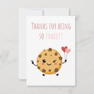 Tall Vertical Smiling Cookie Teacher Thank You Car Card