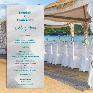 Tall Wedding Menu White Beach Sand Template