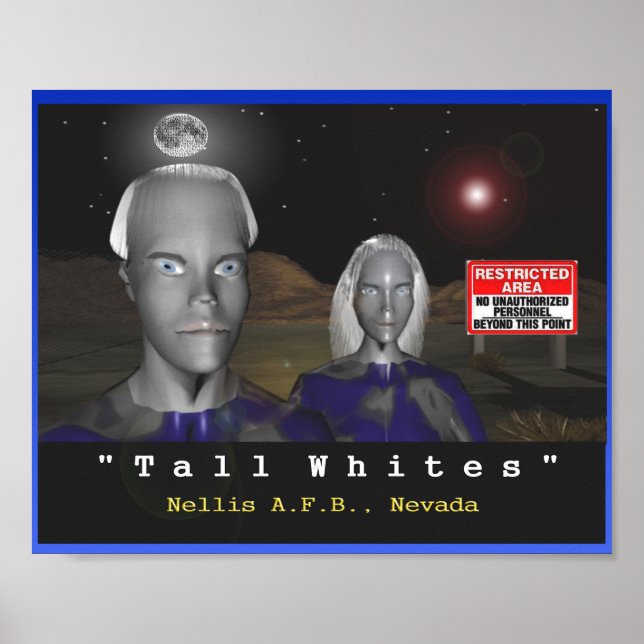 Tall white aliens poster (Front)