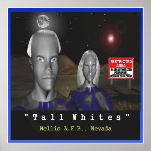 Tall white aliens poster