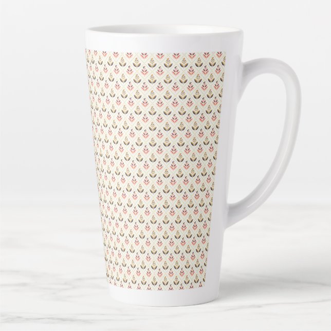 Tall white mug with a small red-and-green heart  (Right)