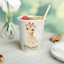 Tall Wonder Watercolor Cute Giraffe Baby Shower